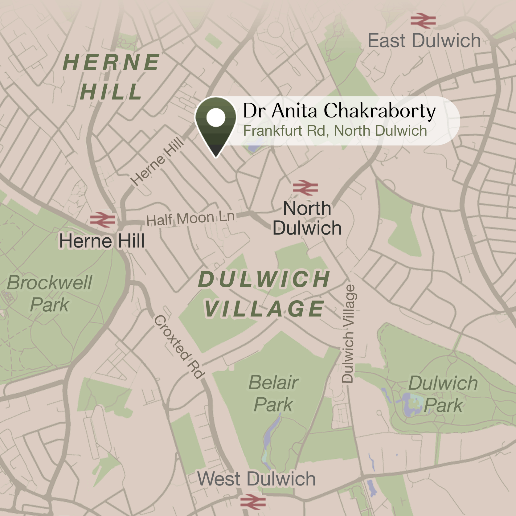 Frankfurt Rd, North Dulwich Map